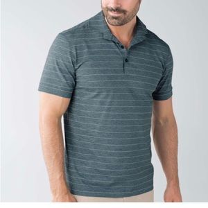 Lululemon Propel Polo in Stripe Grey, size XL